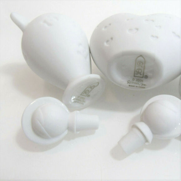 Set (3) Roman Inc ANGEL BOTTLES White Porcelain Figural Containers & Lids 6PC - Picture 5 of 8